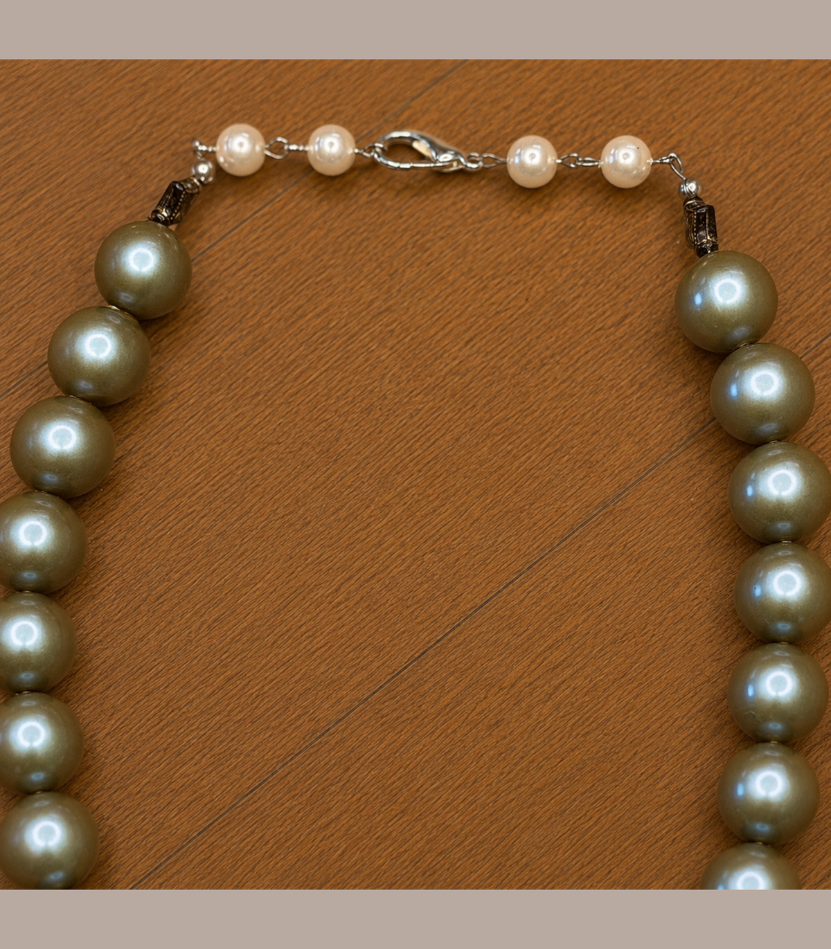 Grey Pearl Jack-O-Lantern Necklace (Eclectic Ruby Red Original)