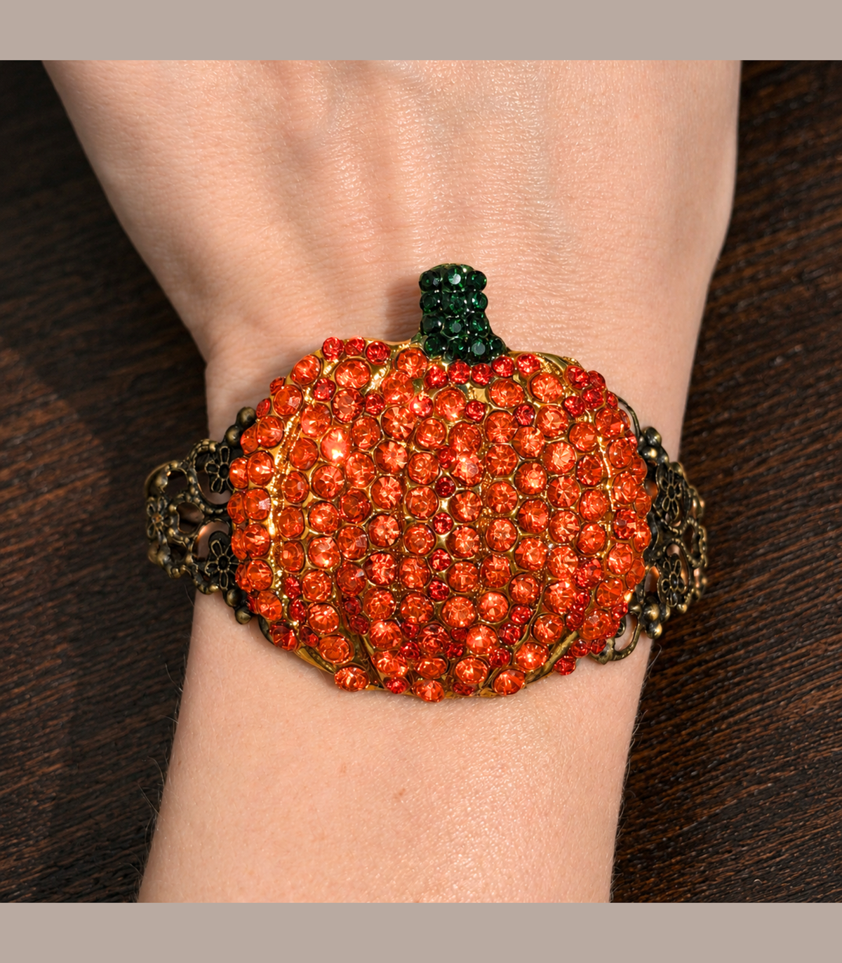 Vintage Blingy Pumpkin Cuff