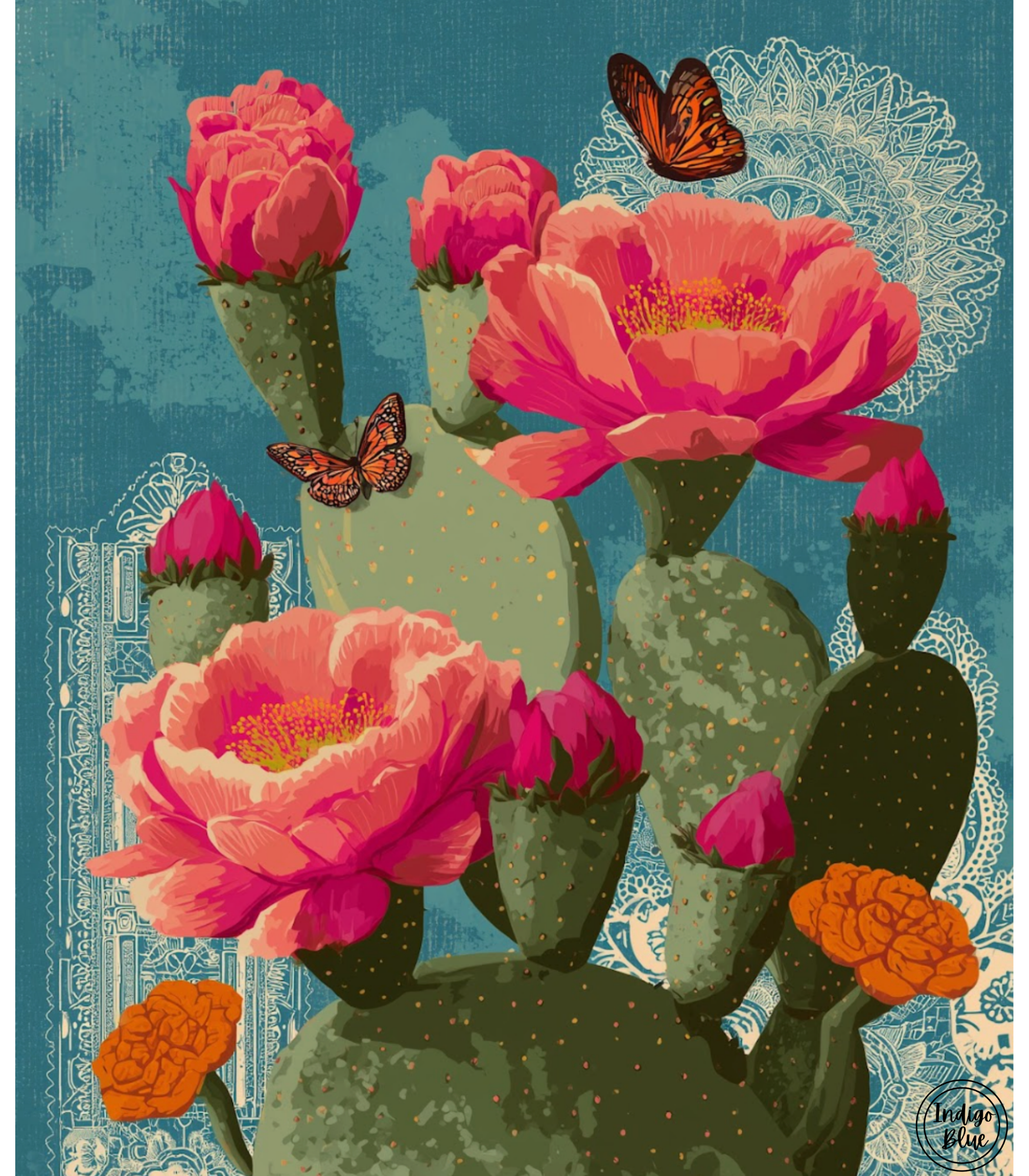 Butterflies and Flowers Cactus