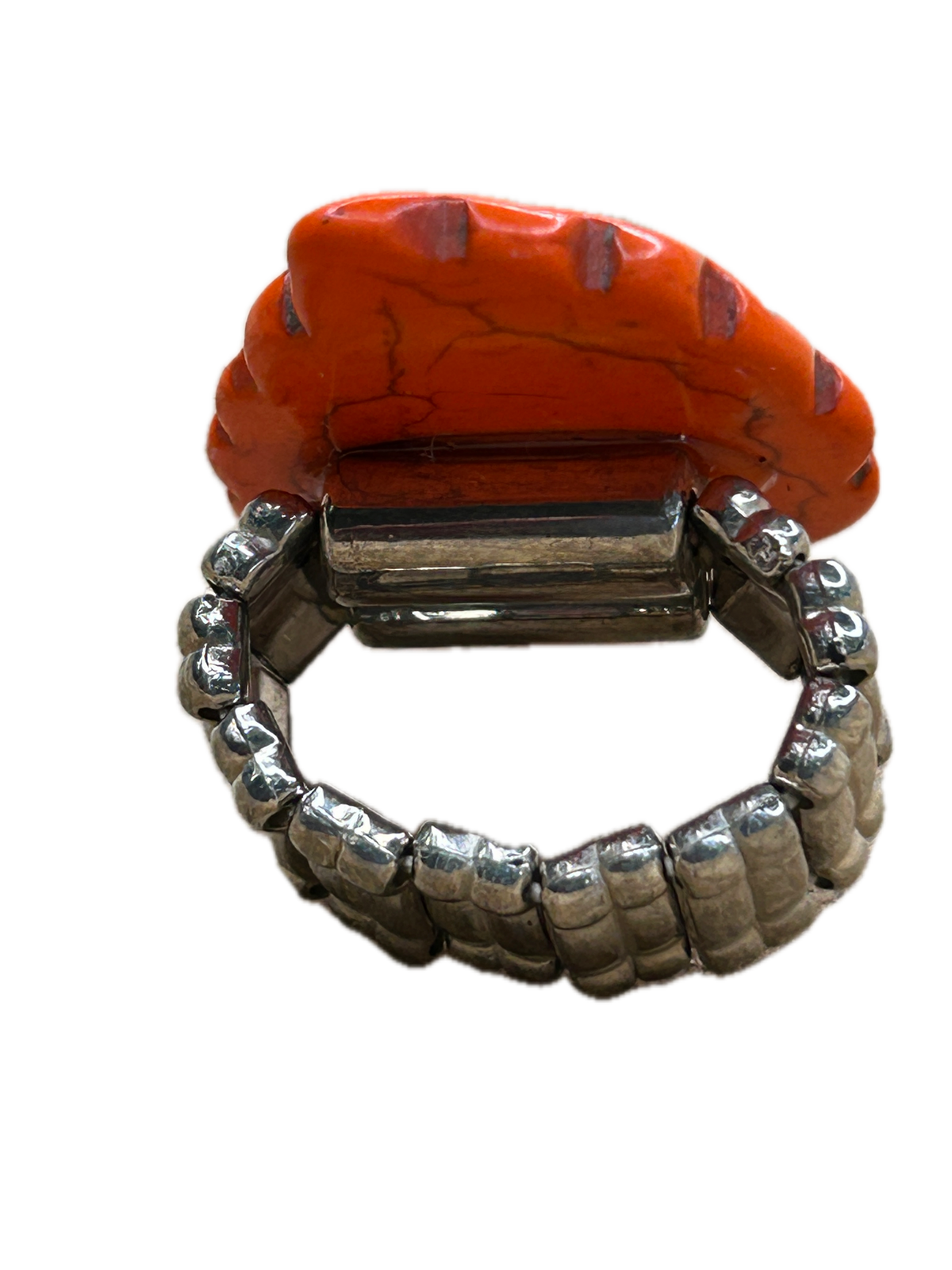 Blingy Orange Leaf Stretch Ring