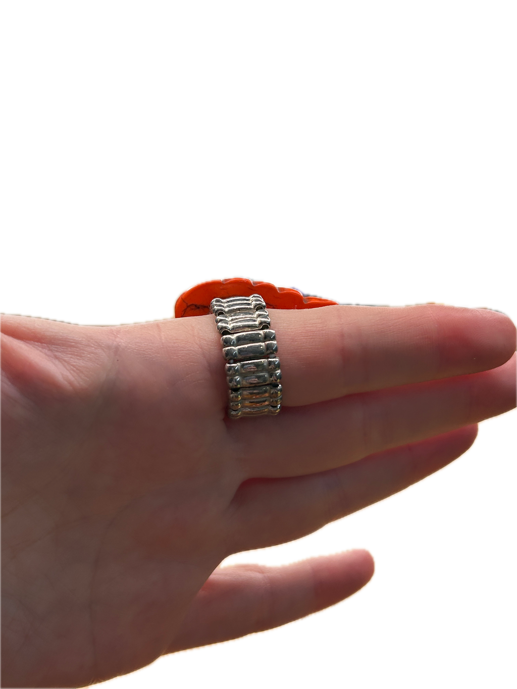 Blingy Orange Leaf Stretch Ring