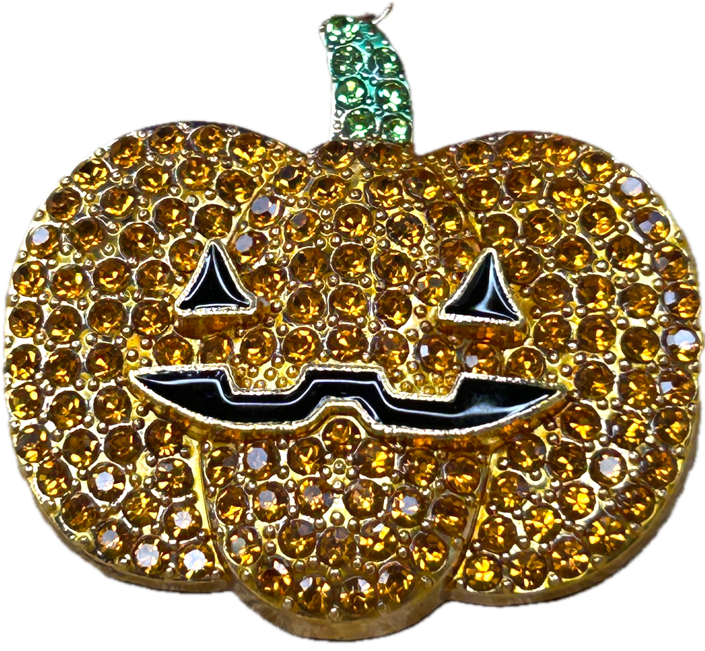 Eclectic Colorful Blingy Jack-O-Lantern Necklace (Eclectic Ruby Red Original)