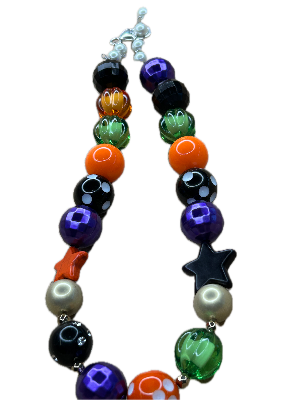 Eclectic Colorful Blingy Jack-O-Lantern Necklace (Eclectic Ruby Red Original)