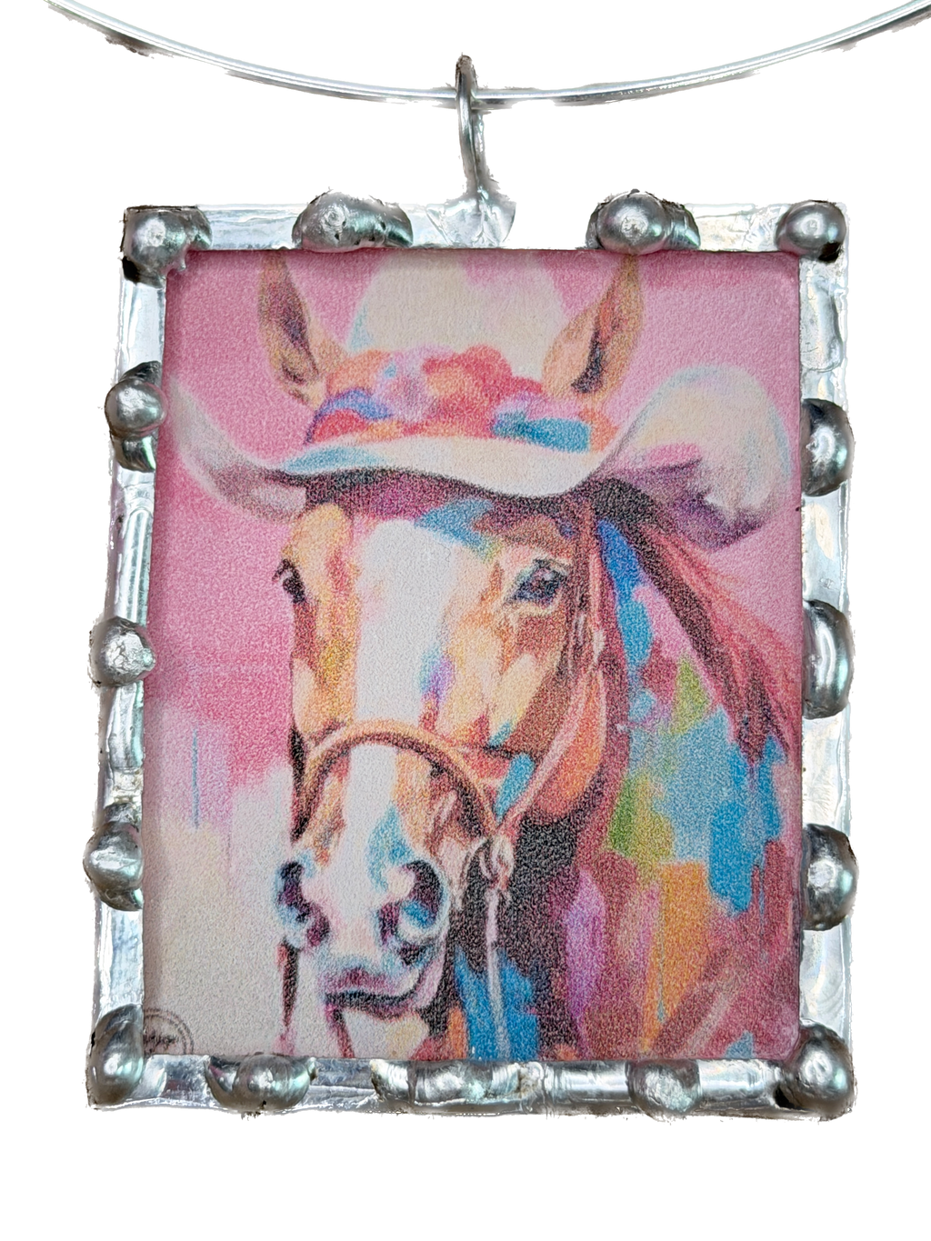 Wild Painted Horse Soldered Necklace