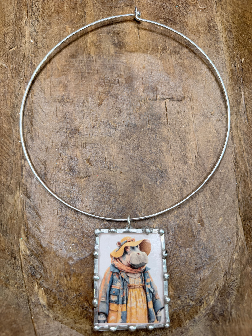 Hazel The Boho Hippo Soldered Necklace