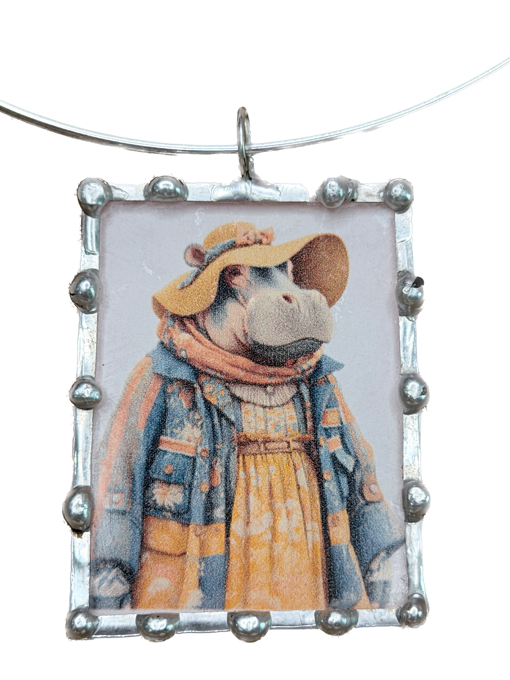 Hazel The Boho Hippo Soldered Necklace