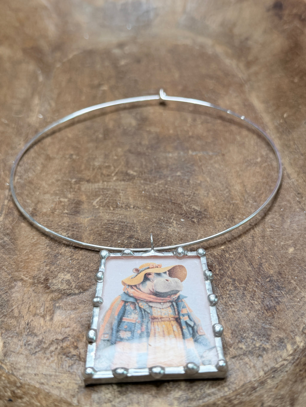 Hazel The Boho Hippo Soldered Necklace